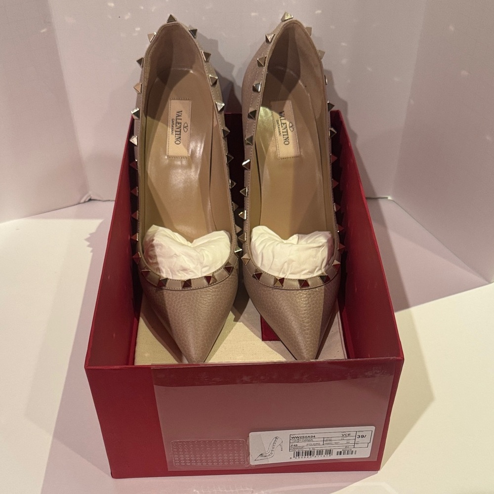 Valentino Taupe Studded Women's Heels